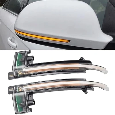 Immagine di Hacreyatu dinamiche indicatori di direzione una coppia specchio luci led per A udi A3 8P A4 B8 A5 S5 RS3 RS4 RS5 (B8 (giallo trasparente))