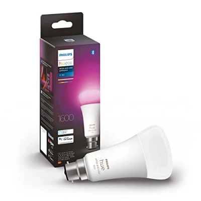 Immagine di Philips Hue White and Color Ambiance Lampadina Smart LED, Attacco a Baionetta B22, Luce Bianca o Colorata, 100 W