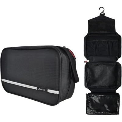 Immagine di jiemei Hanging Toilettry Bag impermeabile, Travel Wash per gli uomini e le donne con 4 scomparti, Pieghevole Compact Size, Super Durable Tessuto
