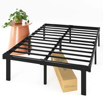 Immagine di Zinus Caleb letto 160x190 cm Struttura 36 di Altezza con contenitore sotto il a piattaforma in metallo pieghevole Nero