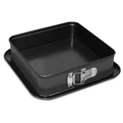 Immagine di Formegolose Collezione, stampo apribile quadrato con salvagoccia cm 24x24 in acciaio Rivestimento Antiaderente, Colore Nero