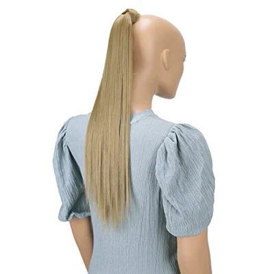 Immagine di CAISHA 60cm Coda Capelli Hannah Con Chiusura Autoadesiva Extensions Finta Liscio Biondo Naturale HCK19
