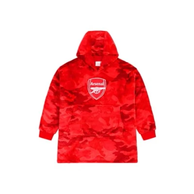Immagine di Football Club Felpa con cappuccio in pile completamente foderata motivo mimetico dell&#039;Arsenal Club, oversize, Rosso, One Size