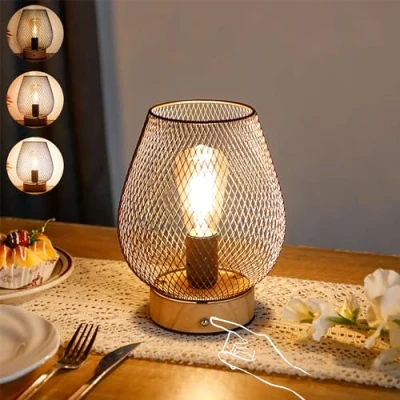 Immagine di JHY DESIGN Lampada da tavolo touch notte, in metallo, a batteria, con lampadine LED, per matrimoni, feste, eventi patio, interni ed esterni