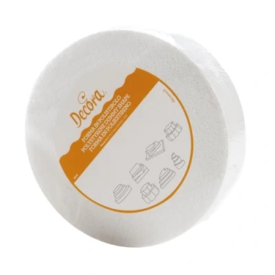 Immagine di Decora 0174021 Basi tonde in polistirolo ideali per esercitazioni e realizzare torte a piani dall&#039;aspetto perfetto, Dim. Ø 50 X H 7,5 CM