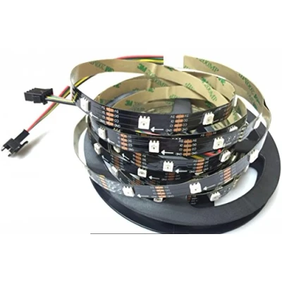 Immagine di APA102C APA102 RGB striscia di luce indirizzabile 30 LED/pixel/M 5M 150 LED 5050 SMD non impermeabile IP20 DC5V nero PCB