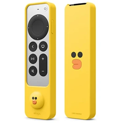 Immagine di elago LINE Friends Custodia Sottile Compatibile con Telecomando Apple TV 4K Siri 3a Generazione(2022) e 2a Generazione(2021),Sottile&amp; Leggero,Silicone Antigraffio,Assorbimento Urti,Accesso Completo