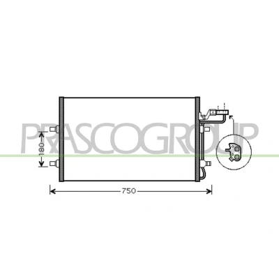 Immagine di PRASCO VV220C004 Condensatore 15 13 Alluminio 627 R 134a VOLVO: V50, C30, C70 2 Cabriolet