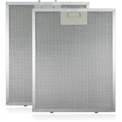 Immagine di SPARES2GO Cappa aspirante in metallo filtro antigrasso (argento, 320 x 260 mm, 2 pezzi)