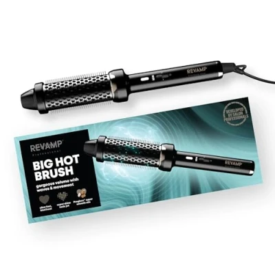 Immagine di Revamp Progloss Big Hot Brush per Volume, Morbidezza e Luminosità, Riscaldamento Ultra Rapido, 2 Impostazioni, Facilità d&#039;Uso, Design Ergonomico, Getto di Ioni, Cavo da 3 m, Tensione Tutti i Paesi