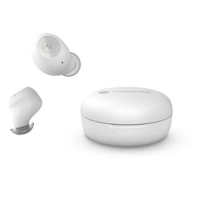 Immagine di Motorola Sound Moto Buds 150, Auricolari Wireless, Bluetooth, Resistente all&#039;Acqua e al Sudore, Touch Controllo Vocale, 18 Ore di Riproduzione, Bianco, Normale