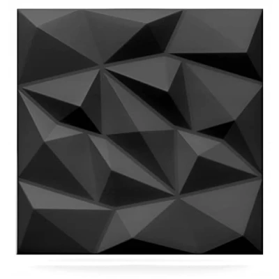 Immagine di DECCART Pannelli Decorativi Per Pareti 3D Murali Pannello Decorativo Parete Polystyrène PSE 50x50 cm Brylant 8 m², 32 pezzi, Nero