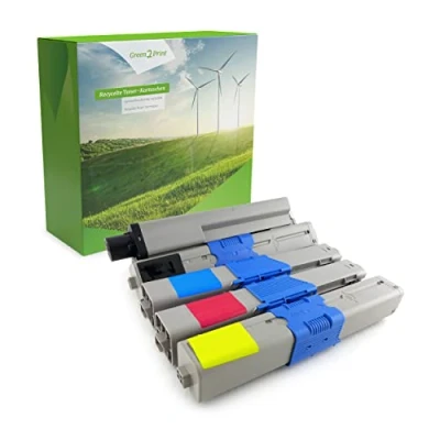Immagine di Green2Print Toner Set, 4 cartucce 1x 2200, 3x 1500 pagine per OKI MC332DN, MC342DNW, MC342DN, C301DN, C321DN
