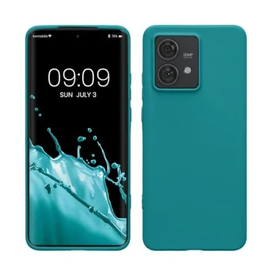 Immagine di kwmobile Custodia Compatibile con Motorola Edge 40 Neo Cover Back Case per Smartphone in Silicone TPU Protezione Gommata petrolio