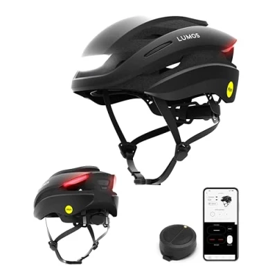 Immagine di Lumos Ultra Smart Helmet Casco da bicicletta Luci LED anteriori e posteriori Indicatori di direzione dei freni Bluetooth collegato Adulti (MIPS, Nero, S)