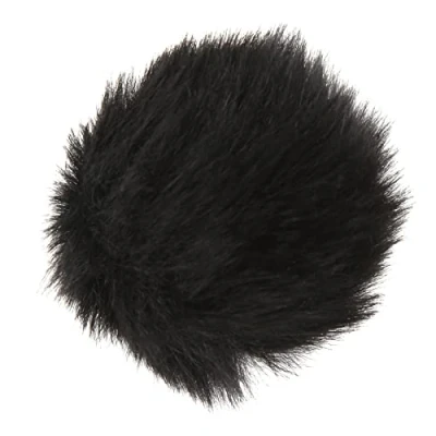 Immagine di Microfoni lavalier antivento, caldo per ridurre il rumore, suono chiaro, pelliccia artificiale, risvolto, microfono, cuffia antivento interni(Nero)