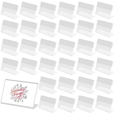 Immagine di 42 Pezzi Porta Etichette in Acrilico Etichetta Prezzo, Espositore Prezzo Cartellino Pprezzo Trasparente per Ufficio, Negozio al Dettaglio e Supermercato (6 x 4,3 2 cm)