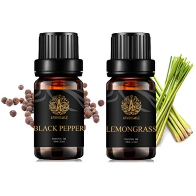 Immagine di aromaterapia citronella Olio essenziale set per diffusore, 2X10ml 100% Pure pepe nero Oli essenziali umidificatore citronella, kit, olio,