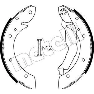 Immagine di METELLI 53 0351 Ganasce Freno 228,6mm 42mm con accessori RENAULT: Megane Scenic