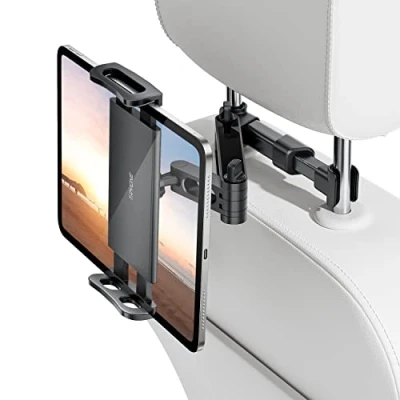 Immagine di Tryone supporto tablet Poggiatesta Auto, estensibile per sedile d&#039;auto iPad/Samsung Galaxy Tab/Amazon Kindle Fire HD/Switch/Altri ecc di 4,7 11 pollici (Nero)