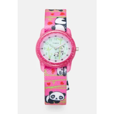 Immagine di Timex Orologio Analogico Quarzo Unisex Bambini con Cinturino in Tessuto TW7C77100, Multicolore (Panda/Rosa)
