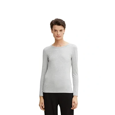 Immagine di TOM TAILOR Le signore Maglietta basic a maniche lunghe 1035396, 30282 Concrete Grey Melange, XXL