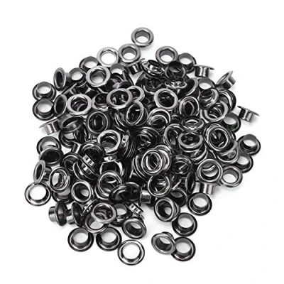Immagine di HEEPDD Occhielli passacavo 100 Pezzi, in Ottone Metallo Solido Antico Riparazione Sostituzione con Kit guarnizioni Pezzi 6mm(Colore della Pistola)