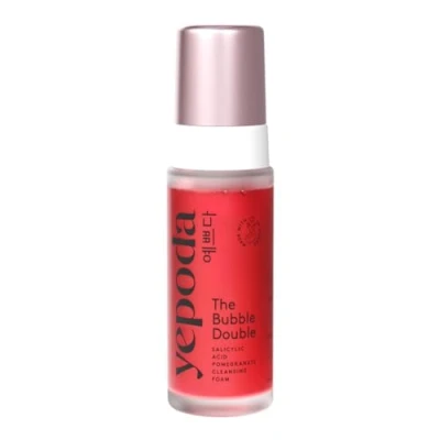 Immagine di Yepoda Cleansing Foam THE BUBBLE DOUBLE, detergente viso con melograno e acido salicilico, cosmetici coreani (120 ml)