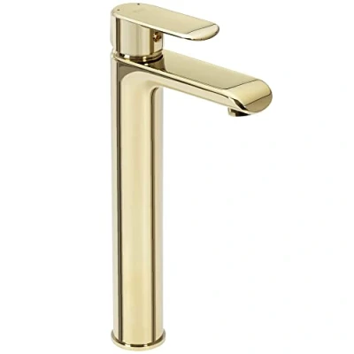 Immagine di Rea BLOOM GOLD Rubinetto LAVABO ALTO Miscelatore da bagno in ottone monocomando caldo e freddo regolabile (Oro)