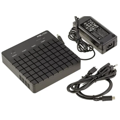Immagine di KALEA INFORMATIQUE Custodia in alluminio USB4 Thunderbolt 40G per 4 SSD M2 NGFF NVMe con funzione clonazione offline. ventilazione forzata e alimentazione esterna
