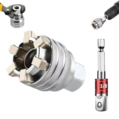Immagine di enseak Multifunctional Universal Socket Wrench Tool,10 19mm Tool Adjustable Drive Sleeve,Magic Sleeve Sturdy Steel Socket,for 3/8&quot; Ratchet Torque