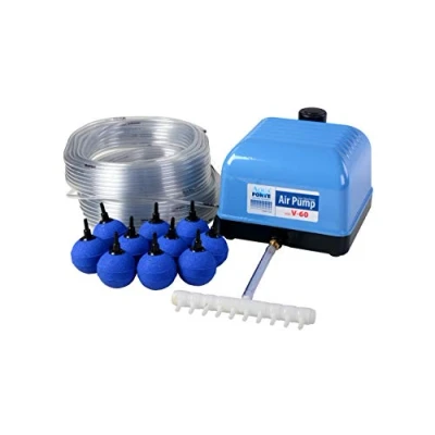 Immagine di AquaForte Pompa Ad Aria Set originale Hailea V60, 60L/min a 1,2 m, con 10 Pietre e 50 m 4/6 tubo