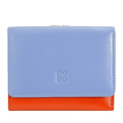 Immagine di DUDU Portafoglio Donna Piccolo in Pelle RFID con Portamonete a Clic Clac Compatto 6 Porta Carte Tessere Rosso fiamma