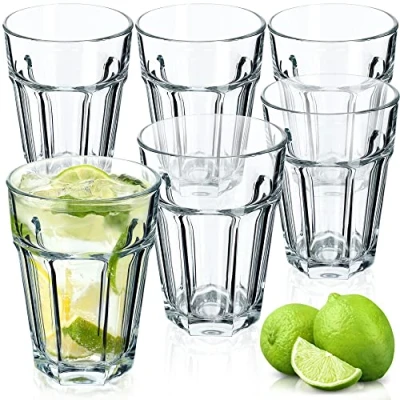 Immagine di KADAX bicchieri per bevande, da long drink lavabili in lavastoviglie, vetro di calcio neutro, impilabili, cocktail, caffè,(amelie, 365 ml, 6 pezzi)