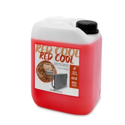 Immagine di ErrecHome Red Cool, Liquido Radiatore Rosso Fluorescente 30C, antigelo G12 con pacchetto inibitore a base organica OAT, Pronto all’uso, 5 Litri