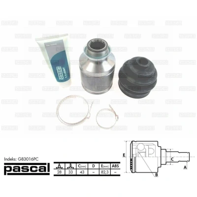 Immagine di PASCAL G83016PC Kit Giunto Omocinetico Assale anteriore Dx, sul lato del cambio