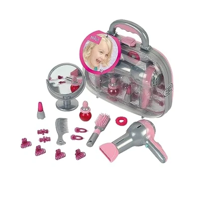 Immagine di Theo Klein 5855 Valigetta del Parrucchiere con Asciugacapelli Braun, Specchio, Pettine e Accessori Styling, Phon a Batterie, 27.5 cm x 11 22.2 cm, Giocattolo per Bambini Partire dai 3 Anni