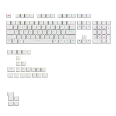 Immagine di GLORIOUS gaming Tasti retroilluminati GPBT (bianchi) simboli traslucidi, per tastiere meccaniche personalizzate 100%,75% 65% 60%,ANSI, ISO, Windows e macOS, Layout QWERTY americano