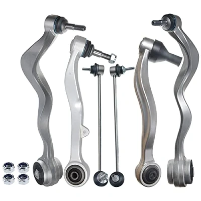Immagine di Frankberg 4x Braccio di comando + 2x Asta accoppiamento Asse anteriore Compatibile con 5er E60 2.0L 4.8L 2001 2010 Touring E61 2004 Sostituisci# 31126760181