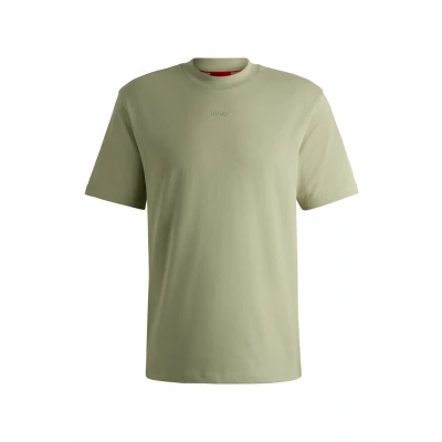 Immagine di HUGO Maglietta da uomo Dapolino Relaxed Fit in cotone con logo stampato, Verde 391, M