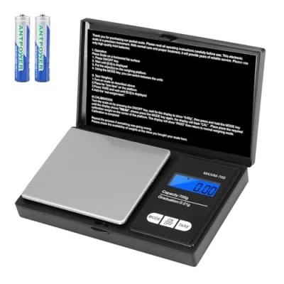 Immagine di Oderra Bilancia Cucina Digitale 700g/0,01g con Display LCD Retroilluminato, 2 Batterie Incluse, Portatile per Gioielli, Oro, Caffè, Erbe e Prodotti Commestibili