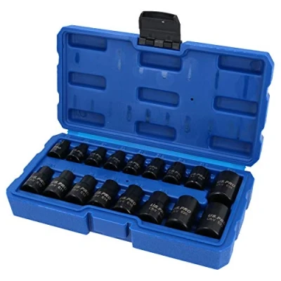 Immagine di set di bussole a stella Torx E5 E24 con attacco da 3/8&quot; e 1/2&quot;, 17 pezzi