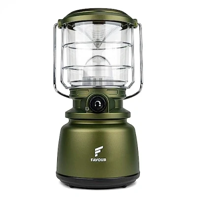 Immagine di Lanterna da Esterno LED alta potenza 1300 Lumen, IP64 impermeabile e antiurto Lampada Campeggio a Batteria, gancio integrato, temperatura di colore regolabile, dimmerabile, verde