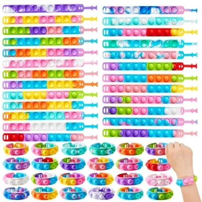 Immagine di JOYIN Pop Fidget Toys, 25 pezzi Bomboniere per bambini 4 8, 8 12 anni, braccialetti Fidget, giocattoli sensoriali, compleanni, premi di carnevale, riempitivi sacchetti regalo
