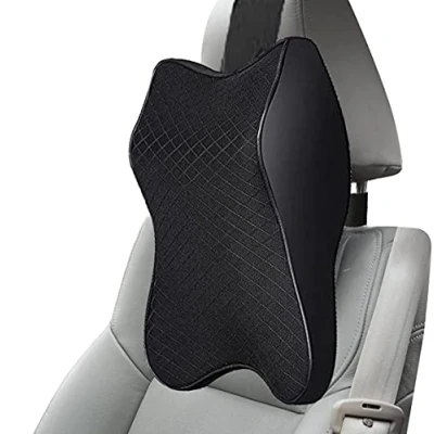 Immagine di ZPPLD Poggiatesta Auto Cuscino, Cuscino Cervicale per Auto, Supporto il Collo, Testa Seggiolino con Memory Foam, Regolabile Nero