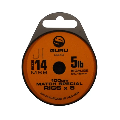 Immagine di Guru Match Special Rig 1,00m (14/00) Size 14 Terminali per pesce bianco