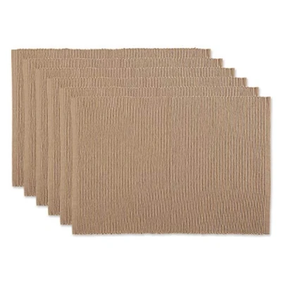 Immagine di DII Basic Everyday Set di tovagliette, 13 x 19, 100% cotone, a costine, 6 pezzi