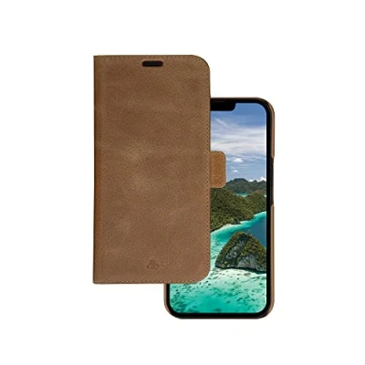 Immagine di dbramante1928 custodia Lynge per iPhone X/XS pieghevole in pelle robusta di alta qualità con scomparto carte Portafoglio e protettiva Marrone