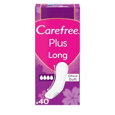 Immagine di CAREFREE Salvaslip Plus Long profumato (5 x 40 pezzi), super assorbenti per includere istantaneamente i liquidi, taglia