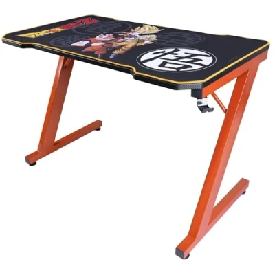 Immagine di SUBSONIC DBZ Dragon Ball Z Scrivania ergonomica da gioco con finitura in carbonio e tappetino per mouse integrale PC gamrer licenza ufficiale